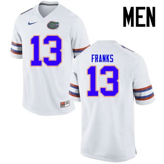 Men's Florida Gators #13 Feleipe Franks NCAA Nike White Authentic Stitched College Football Jersey MNC0562ZU